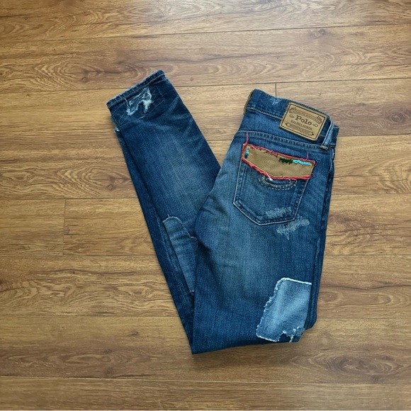Ralph Lauren Distressed Boho Jeans - Picture 1 of 8